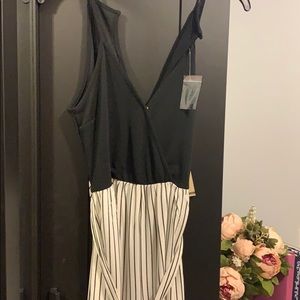 Black and white romper pants